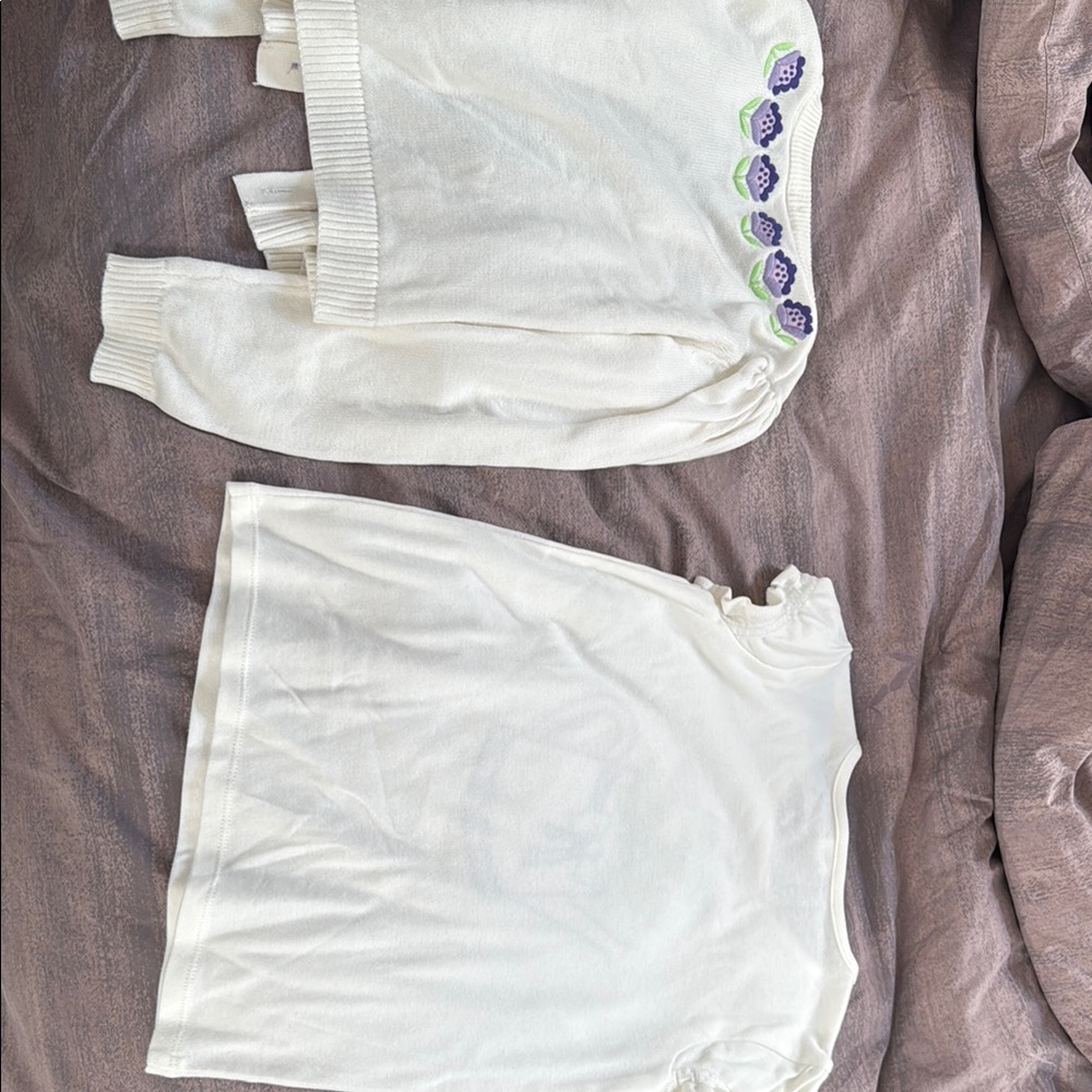 Gymboree White and Purple Kids Cardigan and Shirt Set Size 7 Excellent condition - Picture 5 of 7